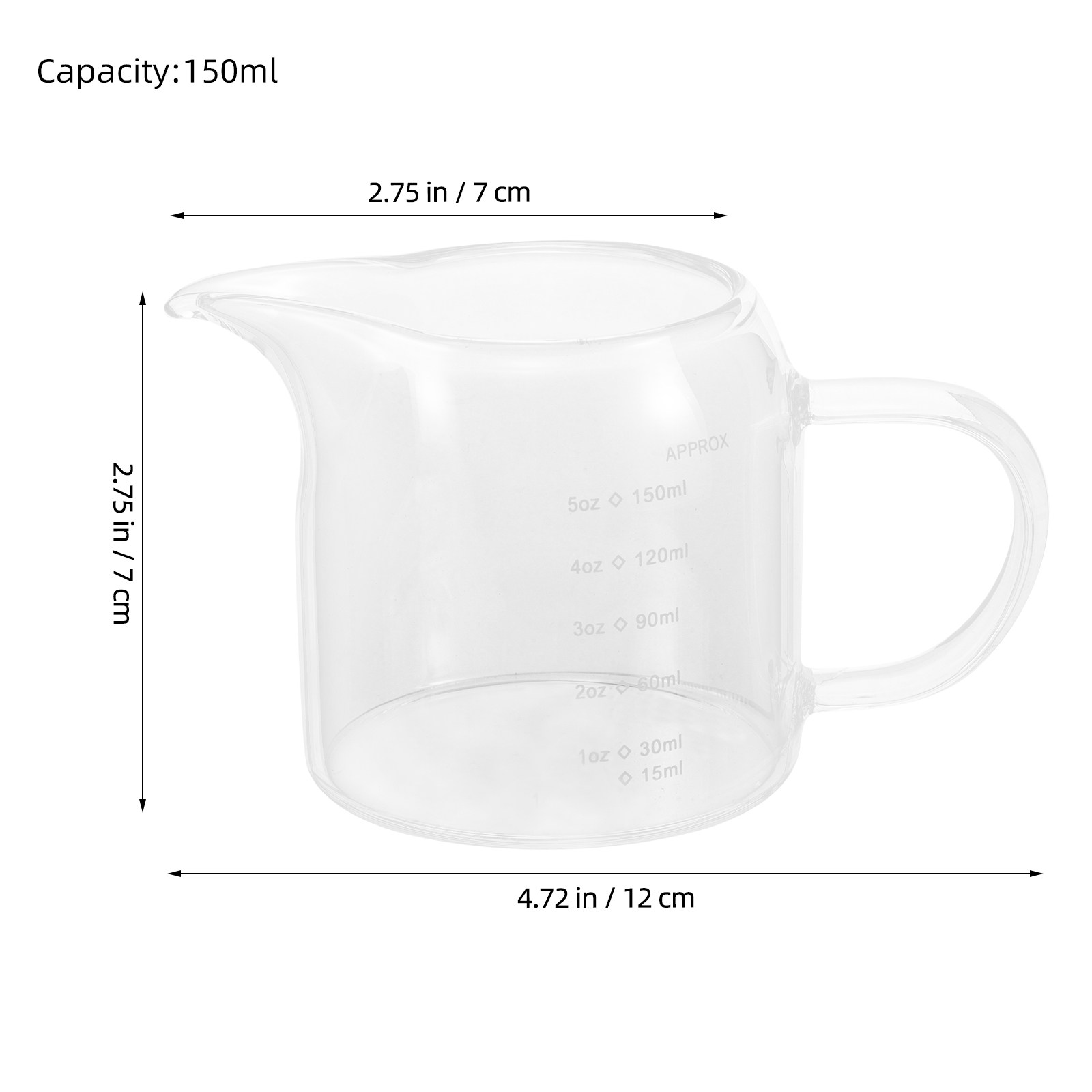 Glass Measuring Cup 150ml 5oz  - đánh giá và giá Espresso Shot Glass