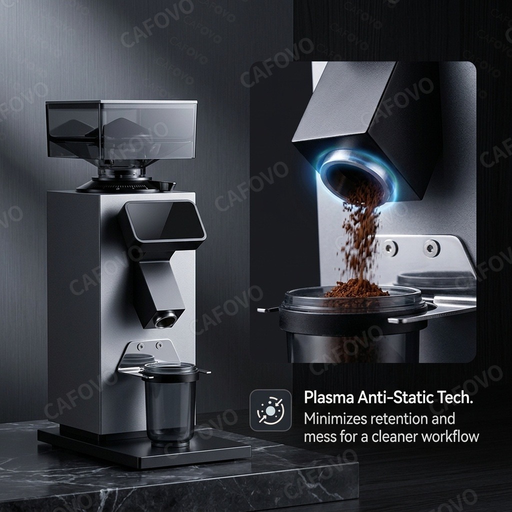 CAFOVO G964F Time-Based Dosing - đánh giá và giá Coffee Grinder Burr Flat
